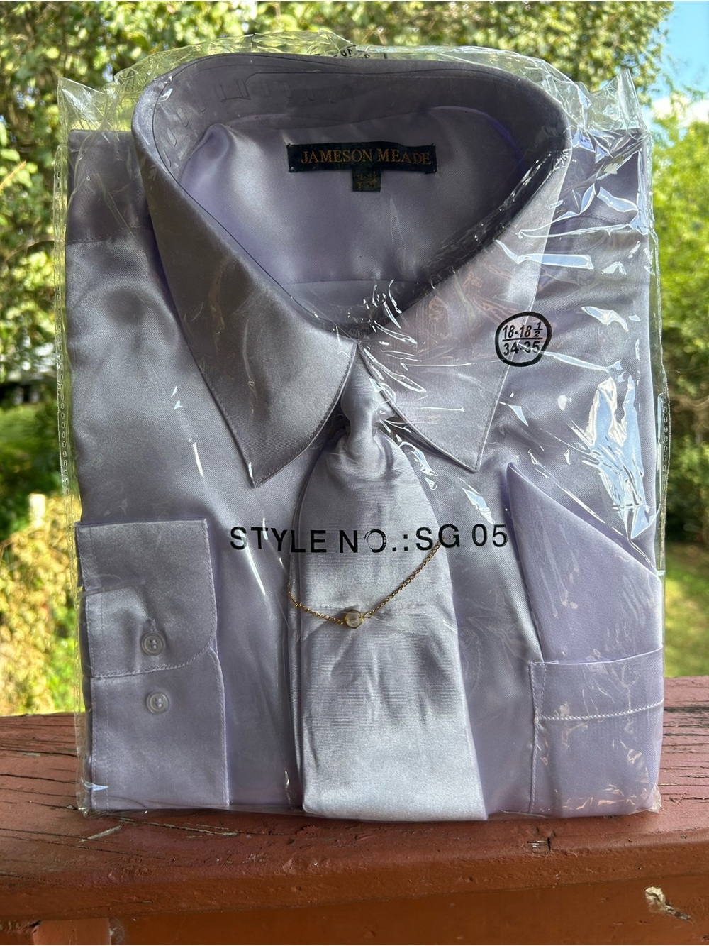 Men's Lilac Satin Dress Shirt